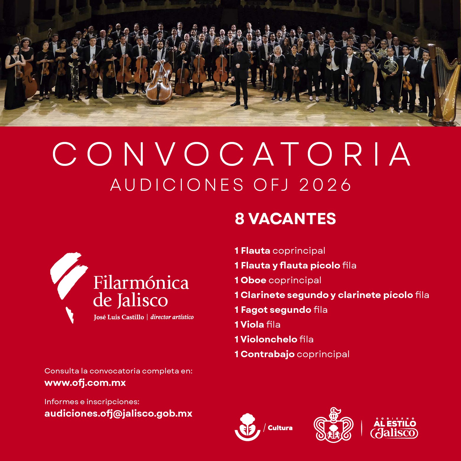 Convocatoria Audiciones OFJ 2026